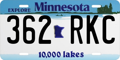 MN license plate 362RKC