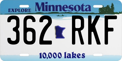 MN license plate 362RKF