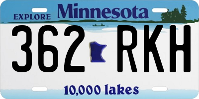 MN license plate 362RKH