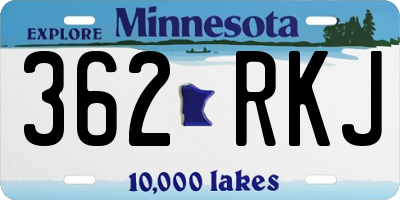MN license plate 362RKJ