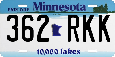MN license plate 362RKK