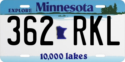 MN license plate 362RKL