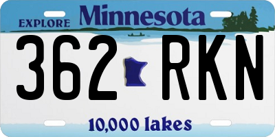 MN license plate 362RKN
