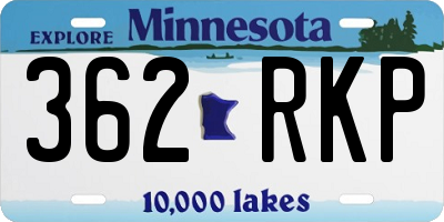 MN license plate 362RKP