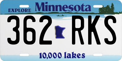 MN license plate 362RKS