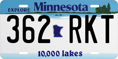 MN license plate 362RKT