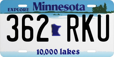 MN license plate 362RKU