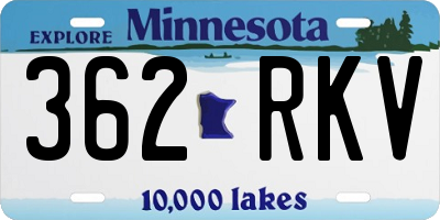 MN license plate 362RKV