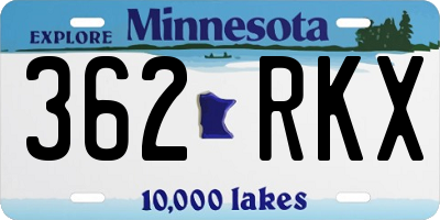 MN license plate 362RKX