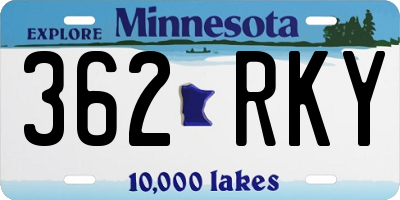 MN license plate 362RKY