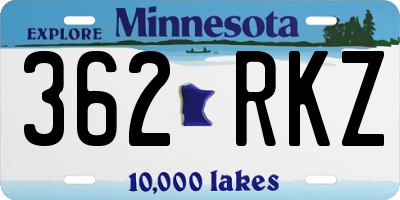 MN license plate 362RKZ