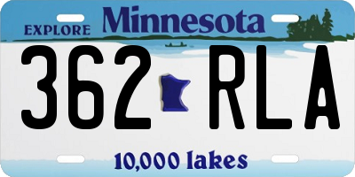 MN license plate 362RLA