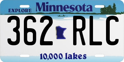 MN license plate 362RLC