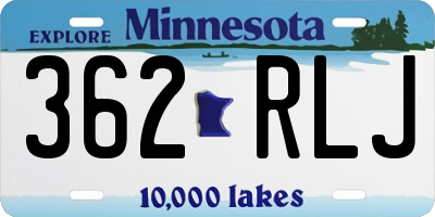 MN license plate 362RLJ