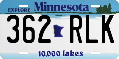 MN license plate 362RLK