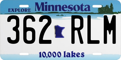 MN license plate 362RLM