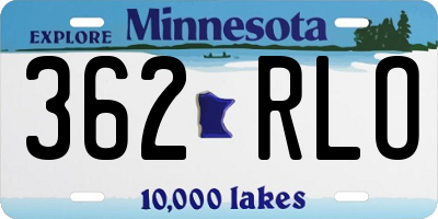 MN license plate 362RLO