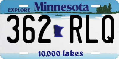 MN license plate 362RLQ