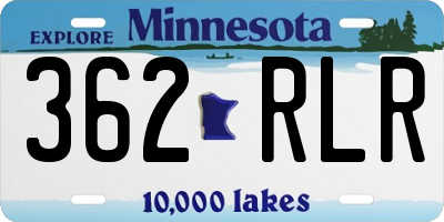MN license plate 362RLR