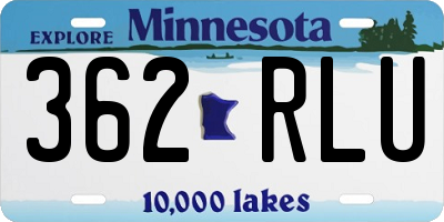 MN license plate 362RLU