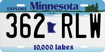 MN license plate 362RLW