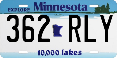 MN license plate 362RLY
