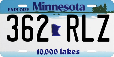 MN license plate 362RLZ