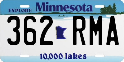 MN license plate 362RMA