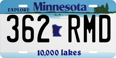 MN license plate 362RMD