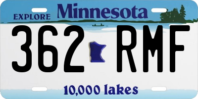 MN license plate 362RMF