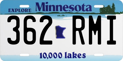 MN license plate 362RMI