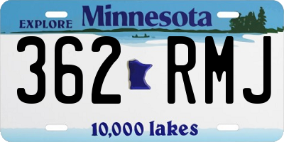 MN license plate 362RMJ