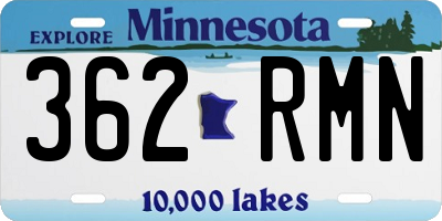 MN license plate 362RMN