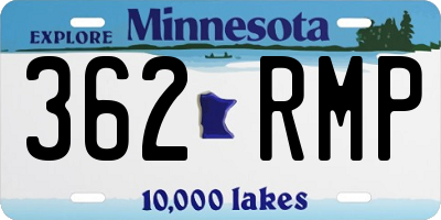 MN license plate 362RMP