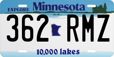 MN license plate 362RMZ