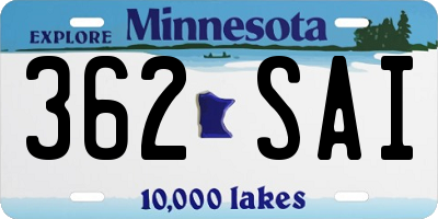 MN license plate 362SAI