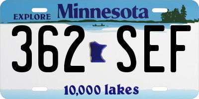 MN license plate 362SEF