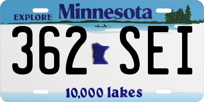 MN license plate 362SEI