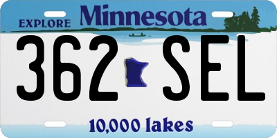 MN license plate 362SEL