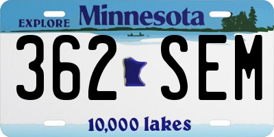 MN license plate 362SEM