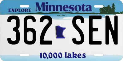 MN license plate 362SEN