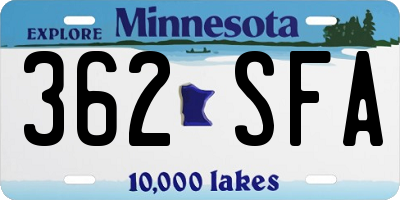 MN license plate 362SFA