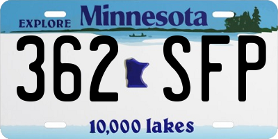 MN license plate 362SFP