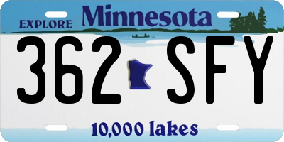 MN license plate 362SFY