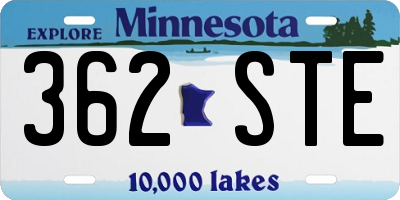 MN license plate 362STE