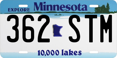 MN license plate 362STM