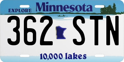 MN license plate 362STN