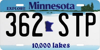 MN license plate 362STP