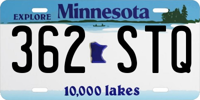 MN license plate 362STQ