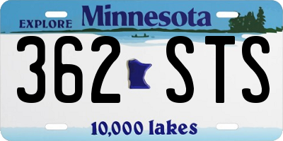MN license plate 362STS